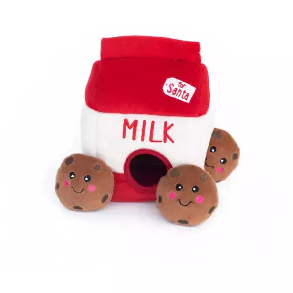 Zippy Paws Holiday Burrow™ - Santa's Milk and Cookies