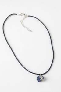 Wire Wrapped Gemstone Cord Necklace