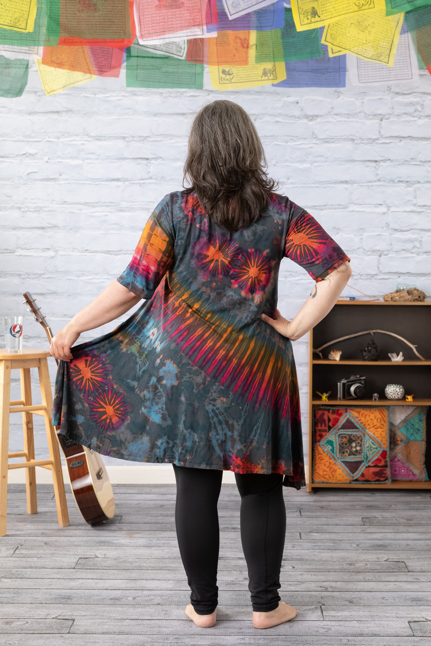 Althea Flare Short Sleeve Mudmee Tie Dye Dress