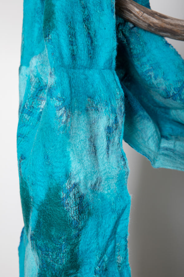 Felted Silk Scarf– Mexicali Blues