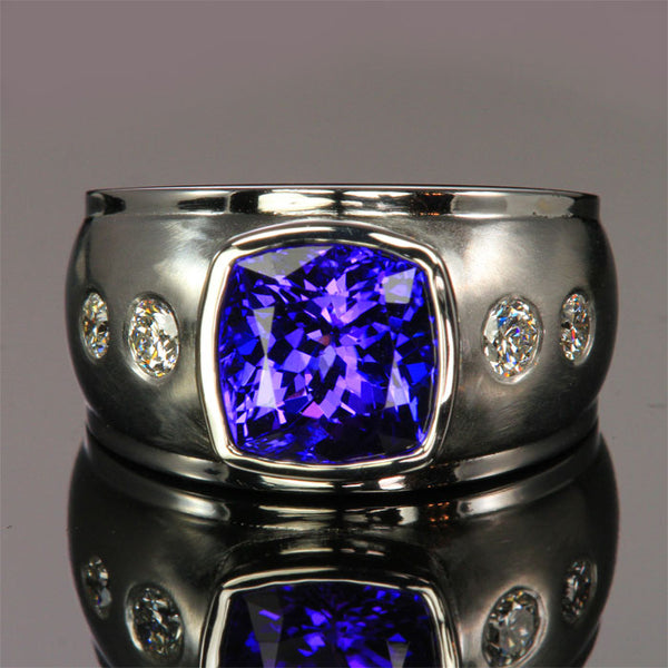 Men's Tanzanite Rings | Gold & Platinum Metals - Tanzanite Jewelry Designs