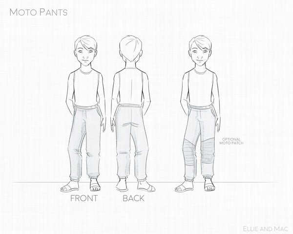 Boys moto pants pattern by ellie and mac sewing pattern