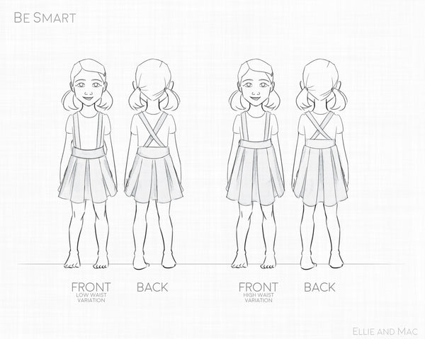 Be Smart Jumper Sewing Pattern Line Drawing for Ellie and Mac Patterns