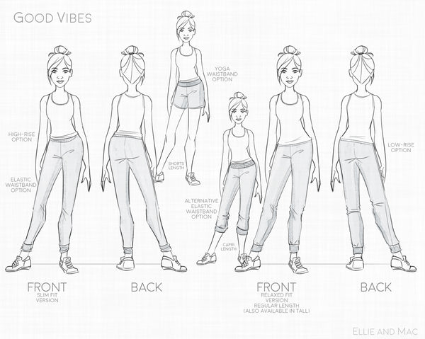 Good Vibe Women's Jogger Sewing Pattern by Ellie and Mac Sewing Patterns