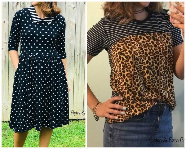 Women's PDF Sewing Patterns Dashing Dress Pattern and Discoverer Tee Pattern for Ellie and Mac