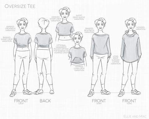 Oversized Tee Kids PDF Sewing Pattern Trendy patterns for kids