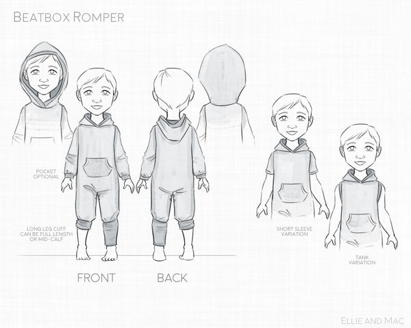 Beatbox Romper Sewing Pattern by Ellie and Mac Sewing Patterns