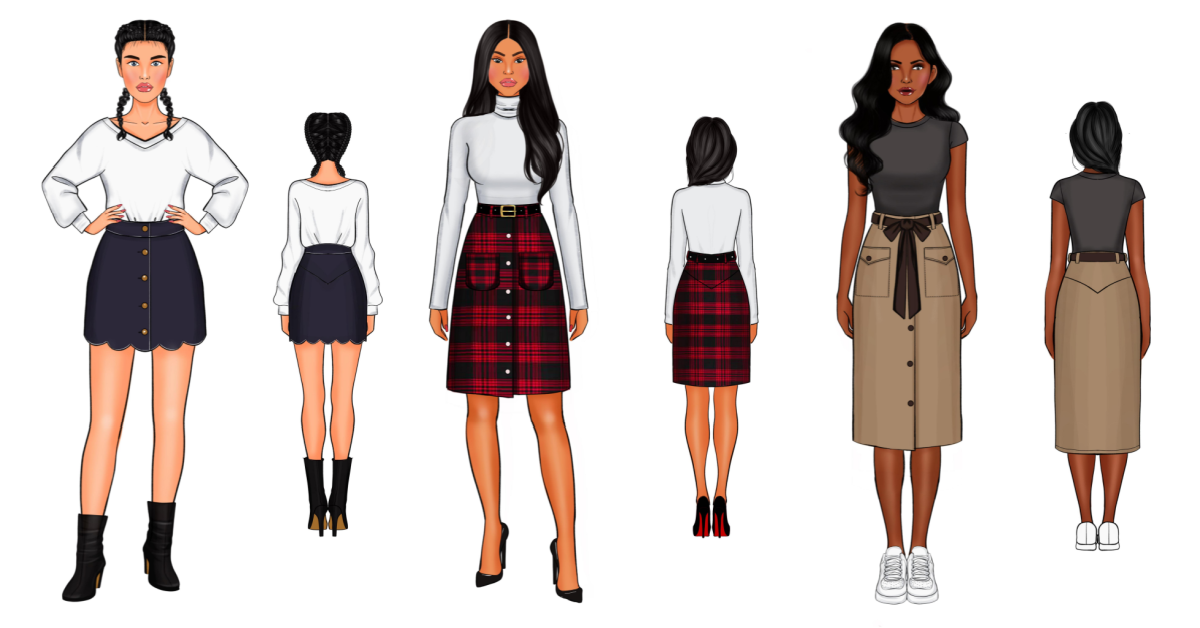 Adult Button A-line Skirt Pattern