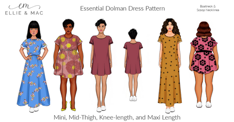 Essential Dolman Dress Sewing Pattern By Ellie and Mac