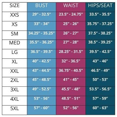 Wevez - Wevez Wrap Skirts Size Chart