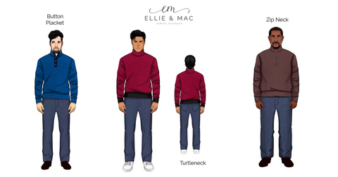 Ellie and Mac Arctic Pullover Sweater PDF Sewing Pattern for beginners