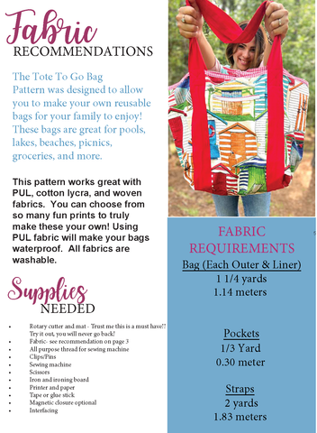 Tote To Go Bag sewing pattern free sewing projects by ellie and mac sewing patterns