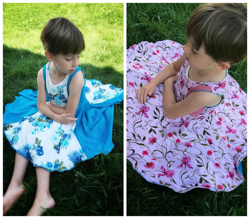 reversible twirly dress