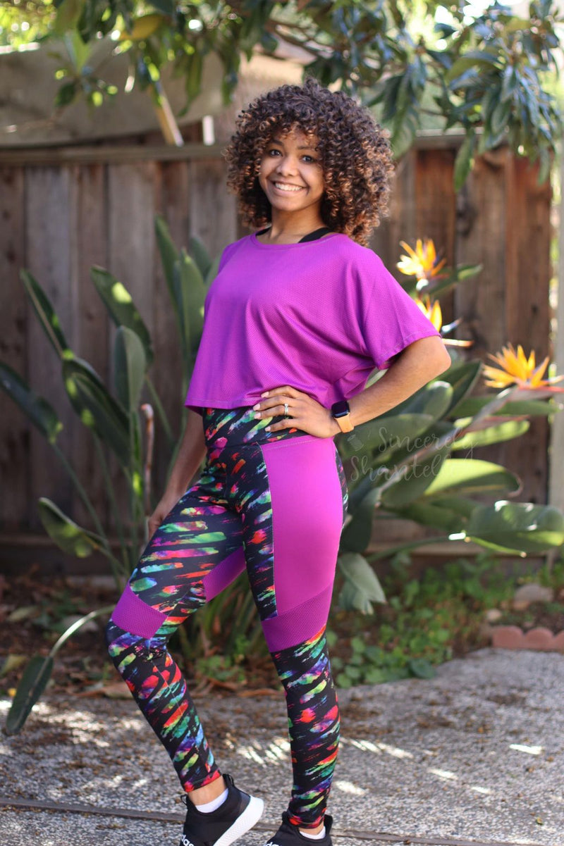 Tall Purple Ruched Leggings