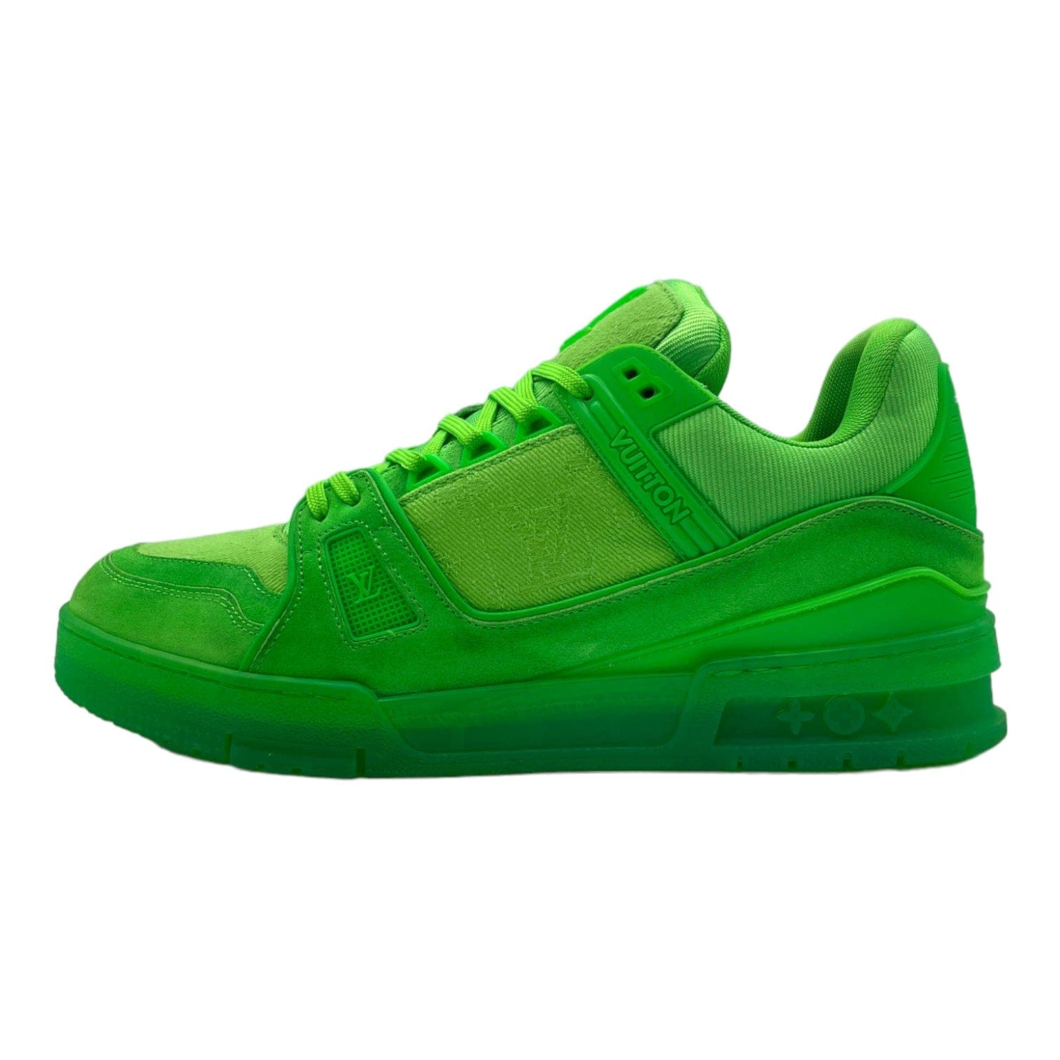 Pre-owned Lv Trainer Green White In Green/white