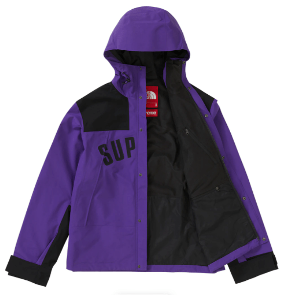 north face supreme jacket purple