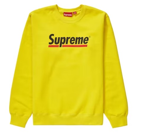 SUPREME DREAM TEAM 🇱🇷 - Supreme Underline Crewneck Sweatshirt Yellow