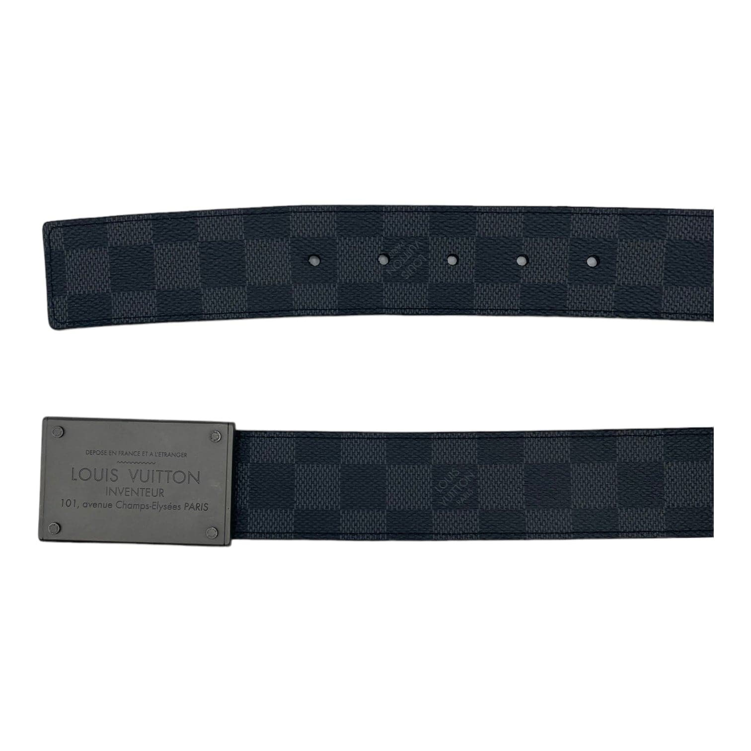 Designer Belts With Origins NYC ✓ - Louis Vuitton Pont Neuf Belt Damier  Graphite 35 MM Black Grey Pr