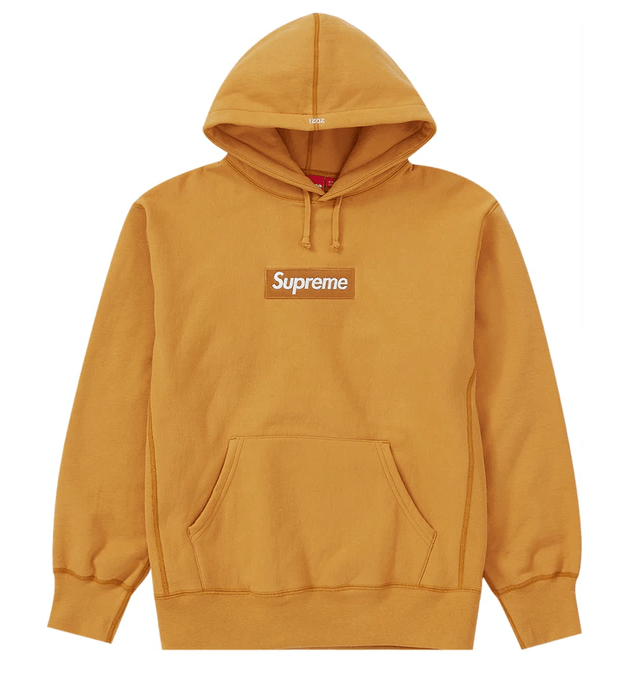 Supreme Box Logo Hooded Sweatshirt (FW21) Light Mustard