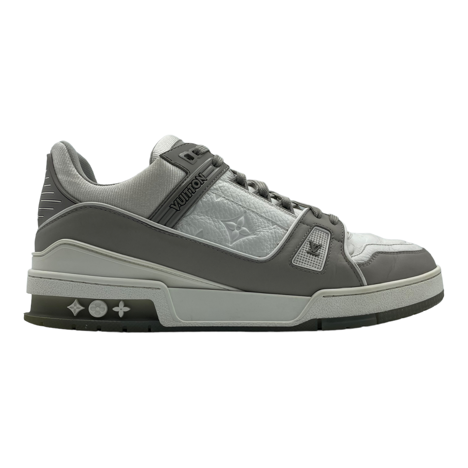 Pre-owned Lv Trainer Sneaker Low Black Grey In Black/grey