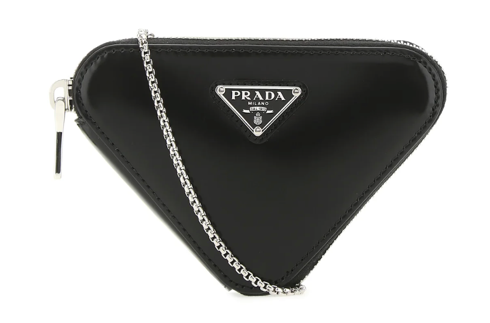 Prada Triangle Logo Mini Pouch Black – Origins NYC