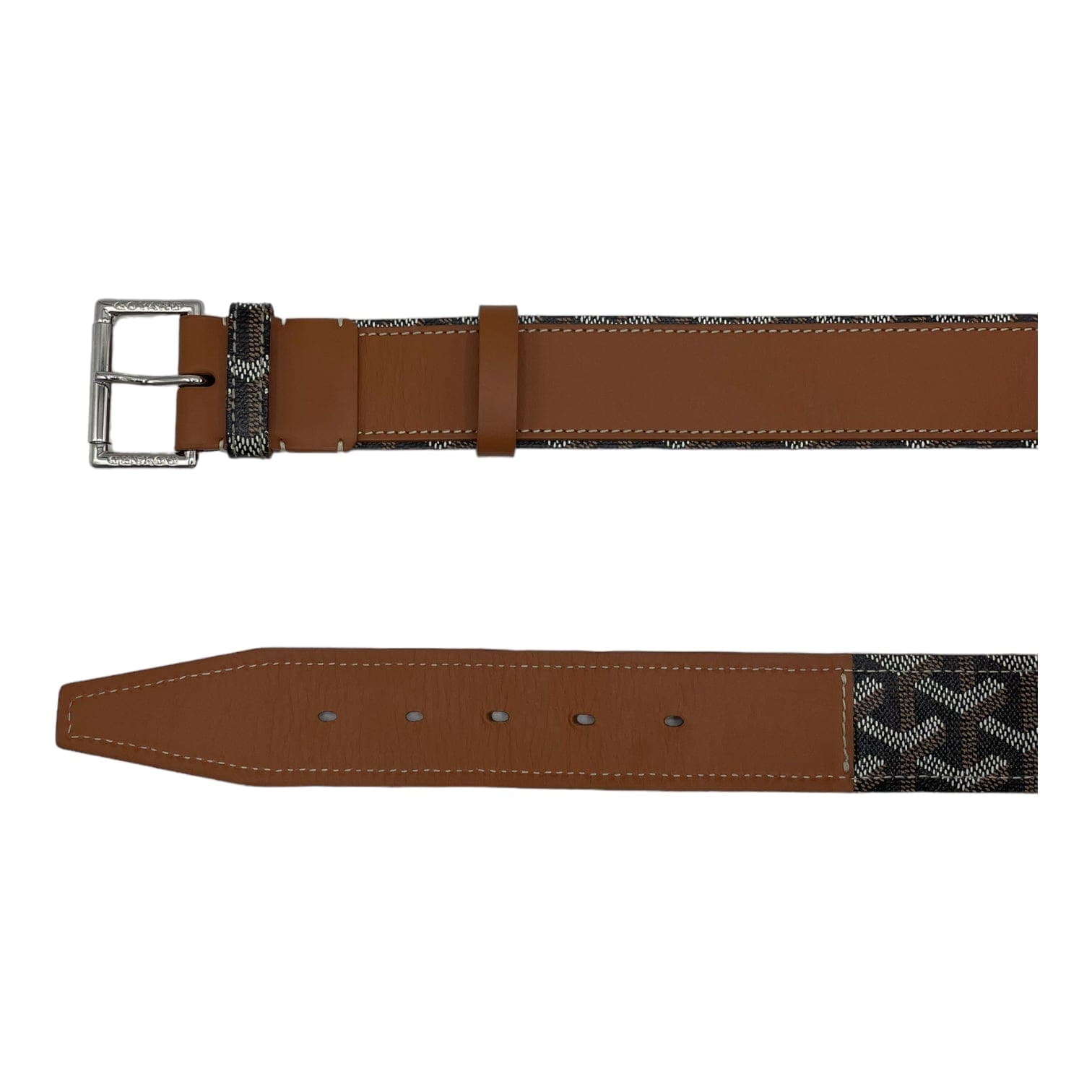 Goyard Black Goyardine Coated Canvas Florida Buckle Belt 90CM