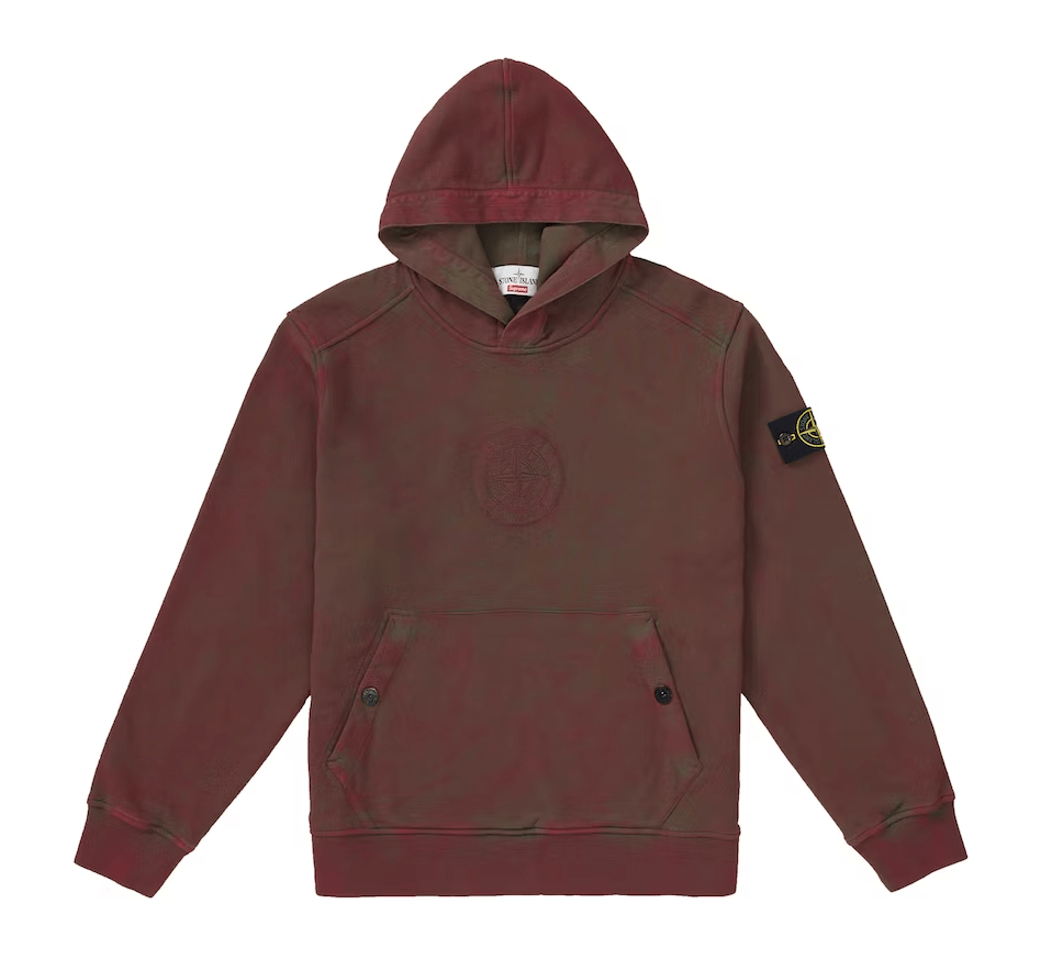 Supreme Stone Island Hooded Sweatshirt (SS19) Red