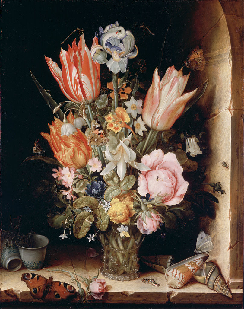 Stilleven met bloemen in een vaas - Christoffel van den Berghe