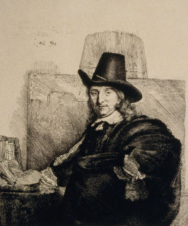 Portret van Hollandse Meester Jan Asselijn, getekend door Rembrandt in 1647.