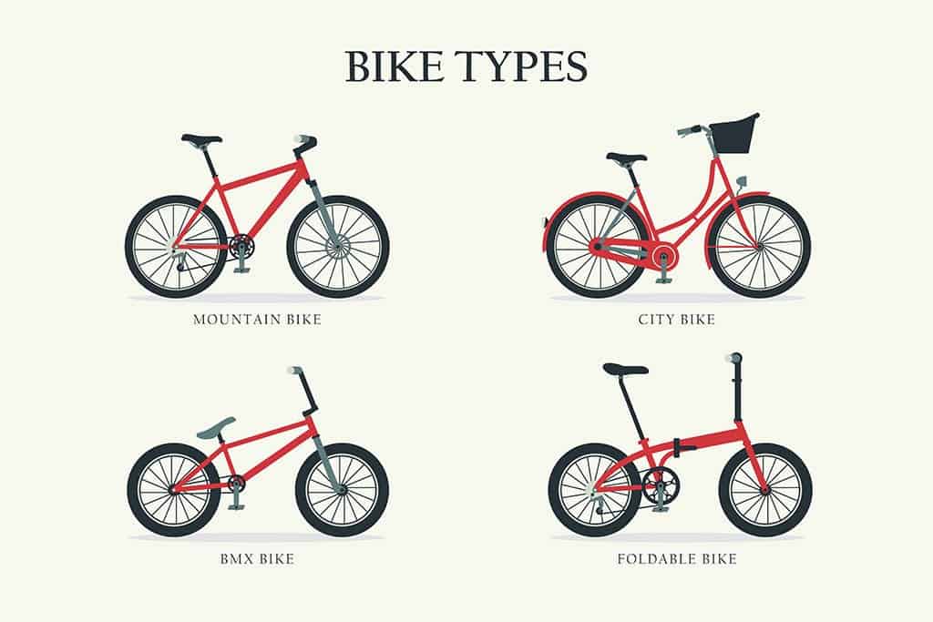 met vier soorten fietsen