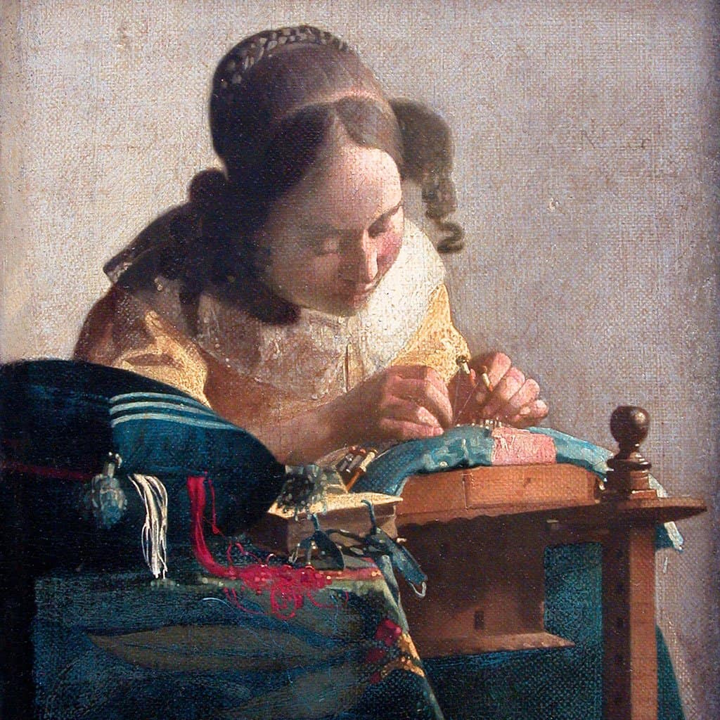 Integreren Matroos Trottoir De Kantwerkster (Johannes Vermeer) | Kunstopdoek.nl