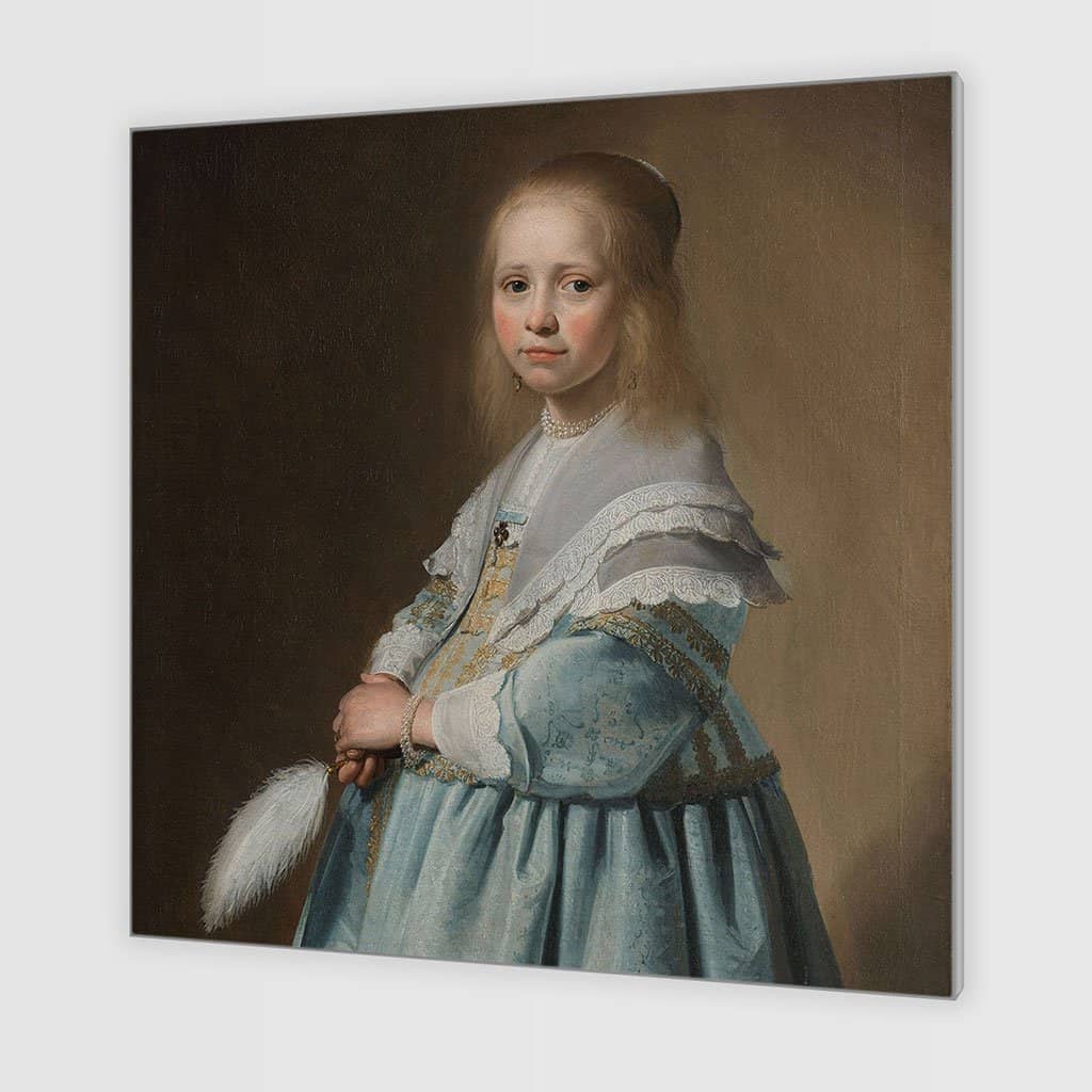 Portret van een meisje in blauw (Johannes Cornelisz