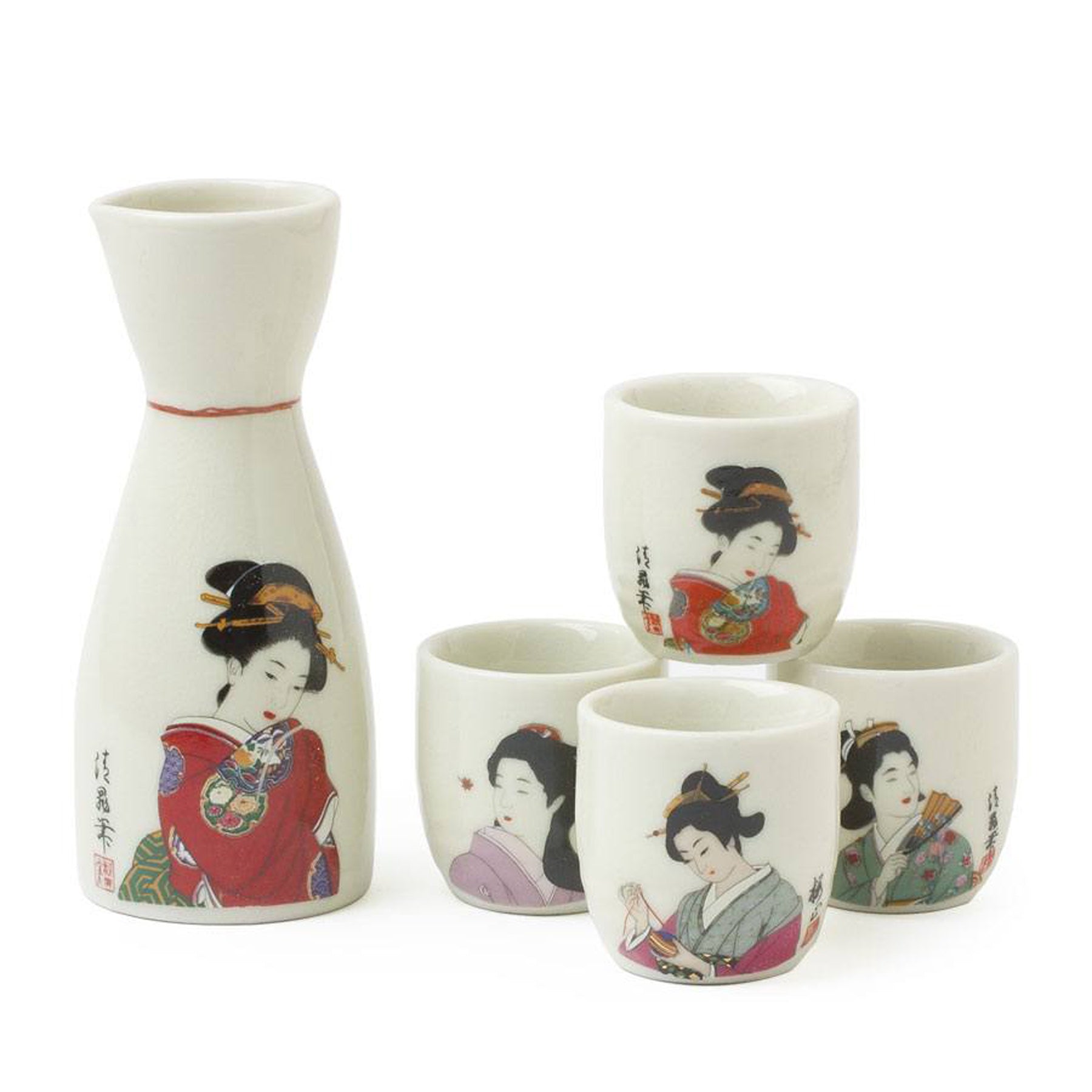  Kimono Ladies Sake Set 