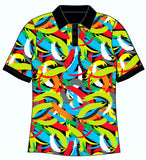 Female Funky Brush Strokes Custom Printed Golf Shirt