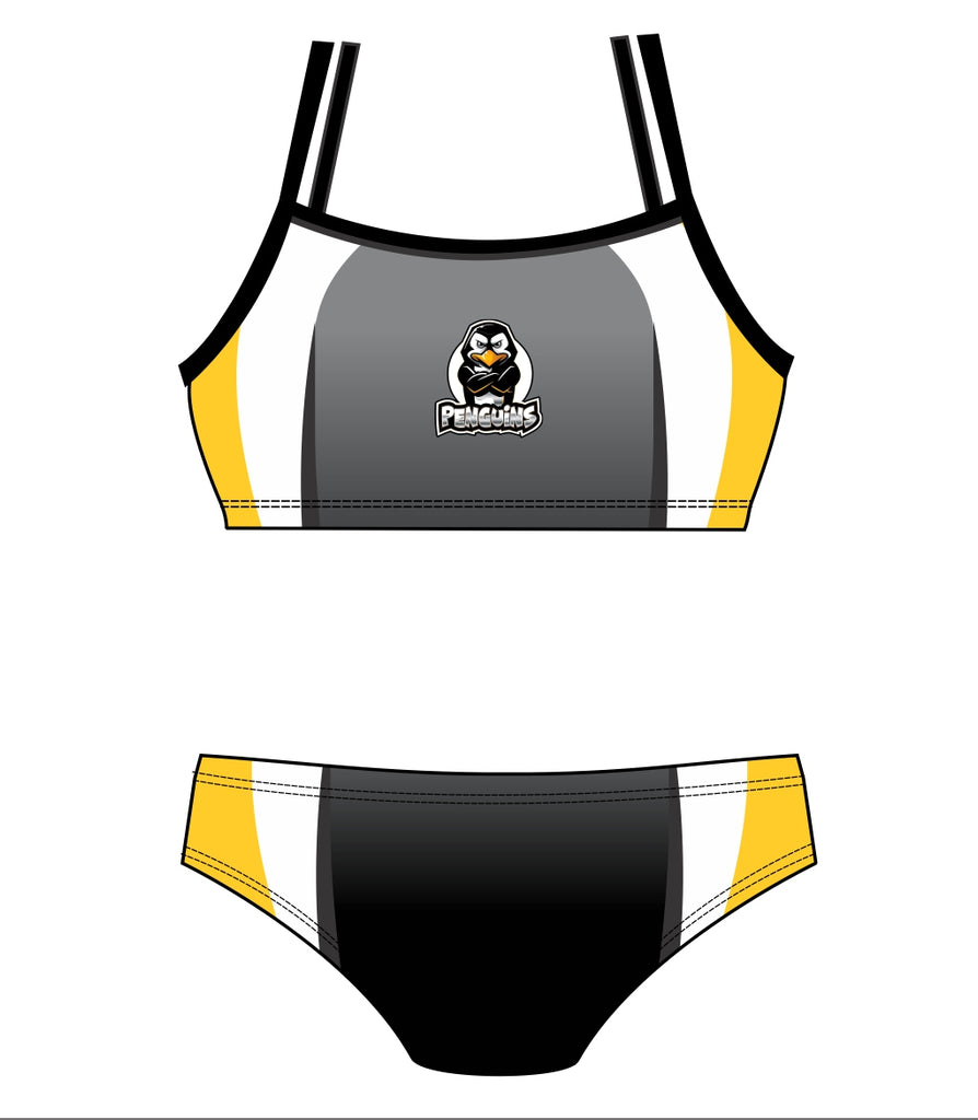 Female 2 piece training bikini - PENGUINS – Martin West Designs