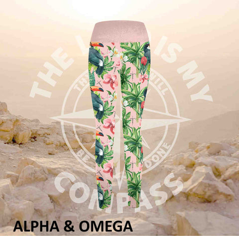 Alpha And Omega The Lord is my Compass Athleisure Three Quarter Tights –  Martin West Designs