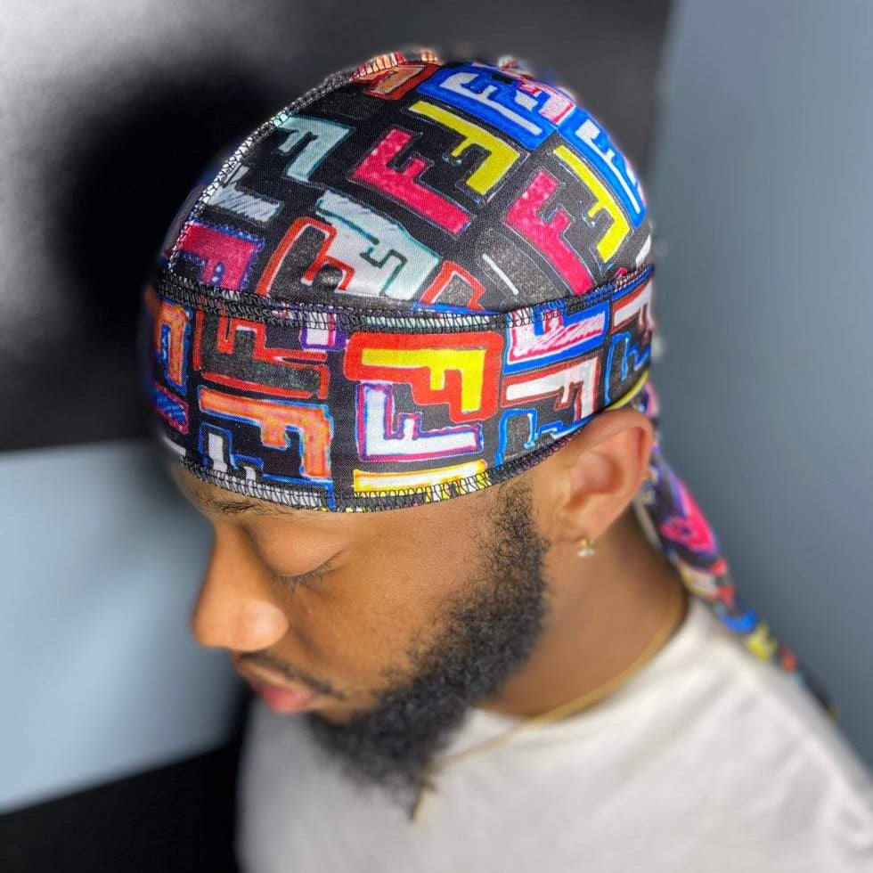 White LV Rainbow Inspired Durag – Crownzoutlet