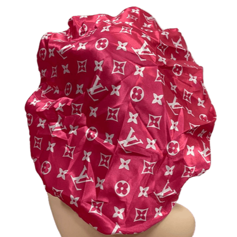 Red/Pink LV Kid Bonnet  Designer Rags Collection