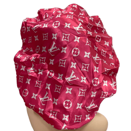 DESIGNER INSPIRED RED AND WHITE SUPREME LV DURAG – THE RAG LADY