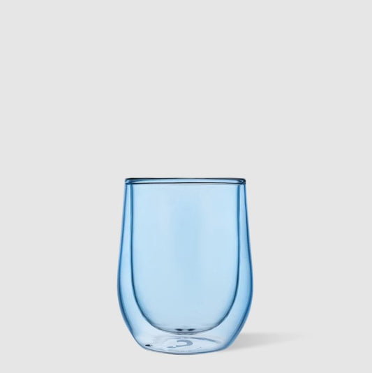 Corkcicle Prism Stemless Glass, Set of 2 - Ice Blue