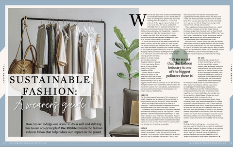 Screenshot of Sainsbury Magazine Article titled Sustainable Fashion a Wearers Guild that mentions Asmuss