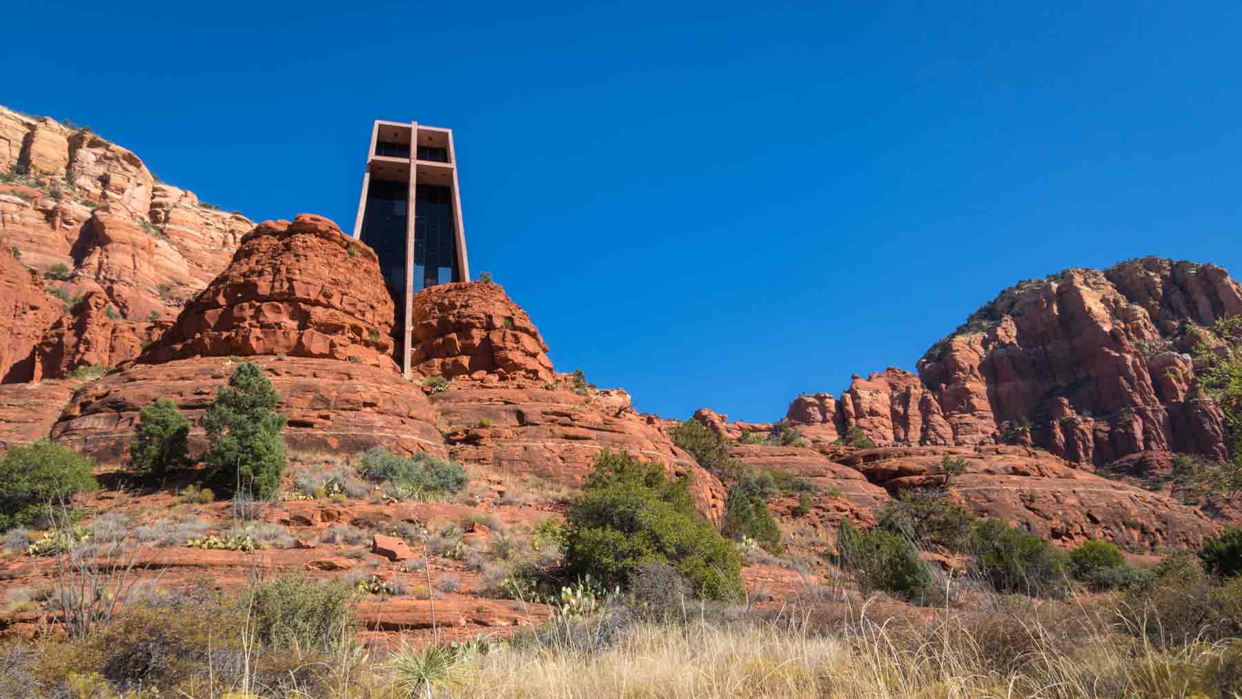 Simple & striking architecture of the Chapel of the Holy Cross in Sedona