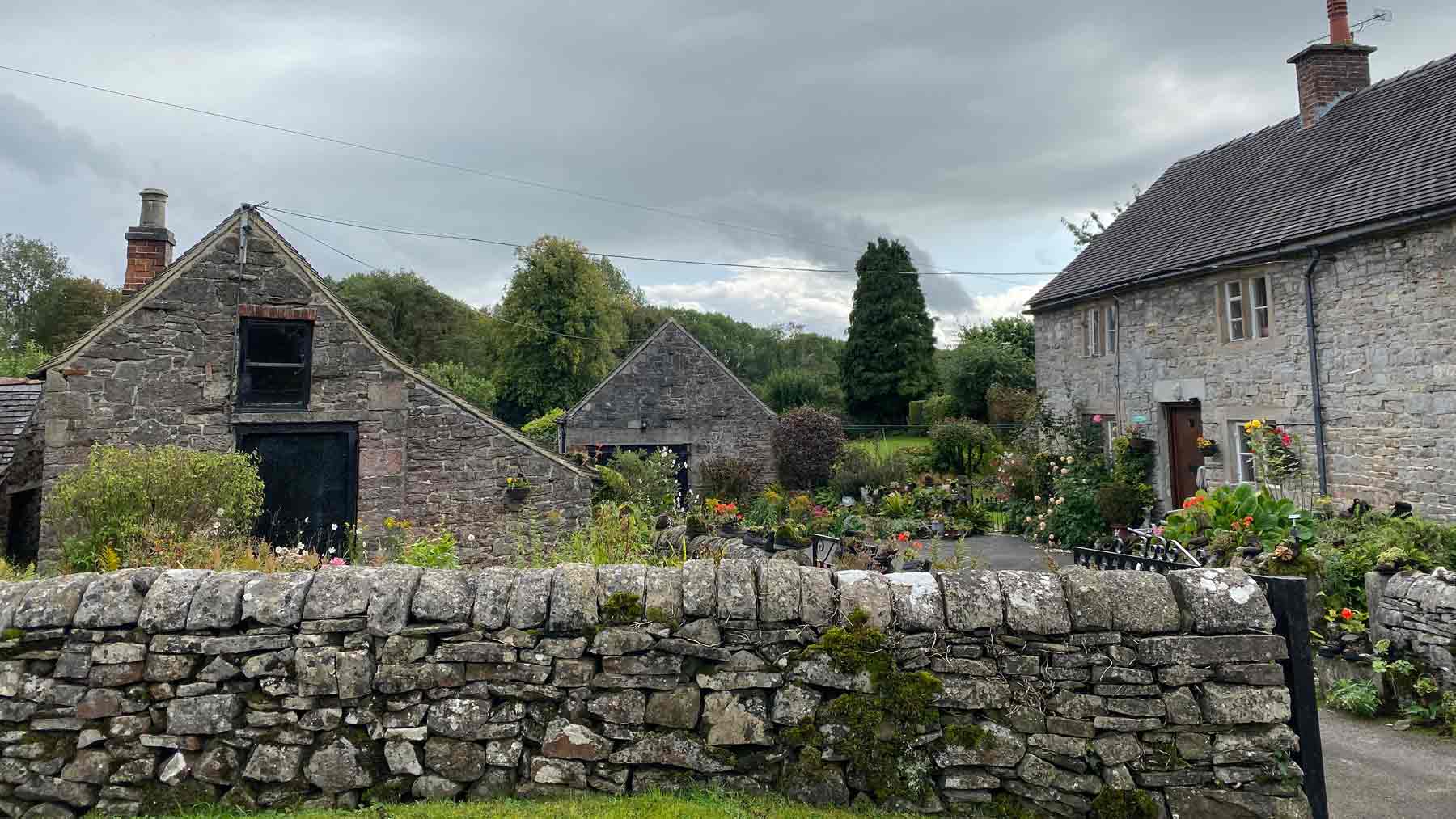 Stone cottages in the beautiful village of Tissington, Peak District