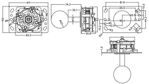 Happ Ultimate 4 Way Joystick