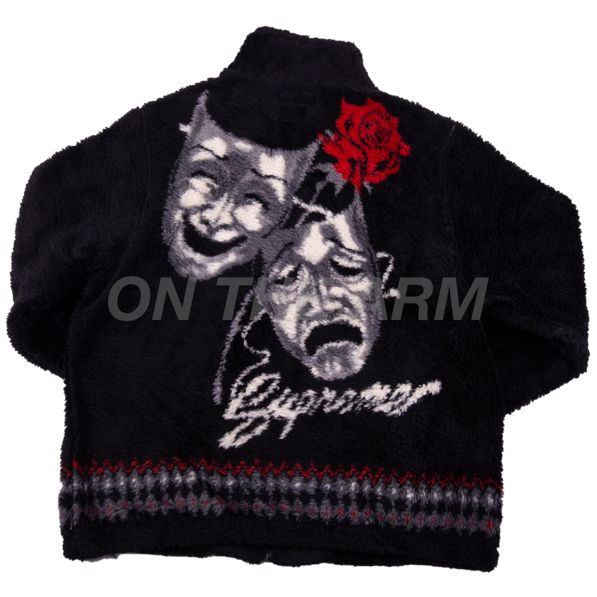 Supreme Black Drama Mask Fleece Jacket – On The Arm