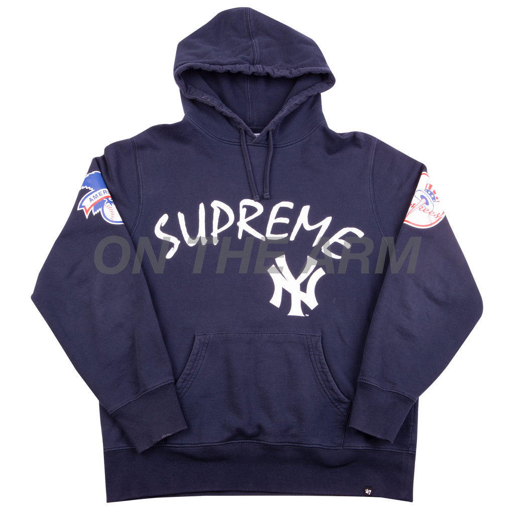 Supreme Navy New York Yankees Hoodie USED – On The Arm