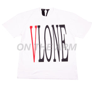 vlone red staple tee