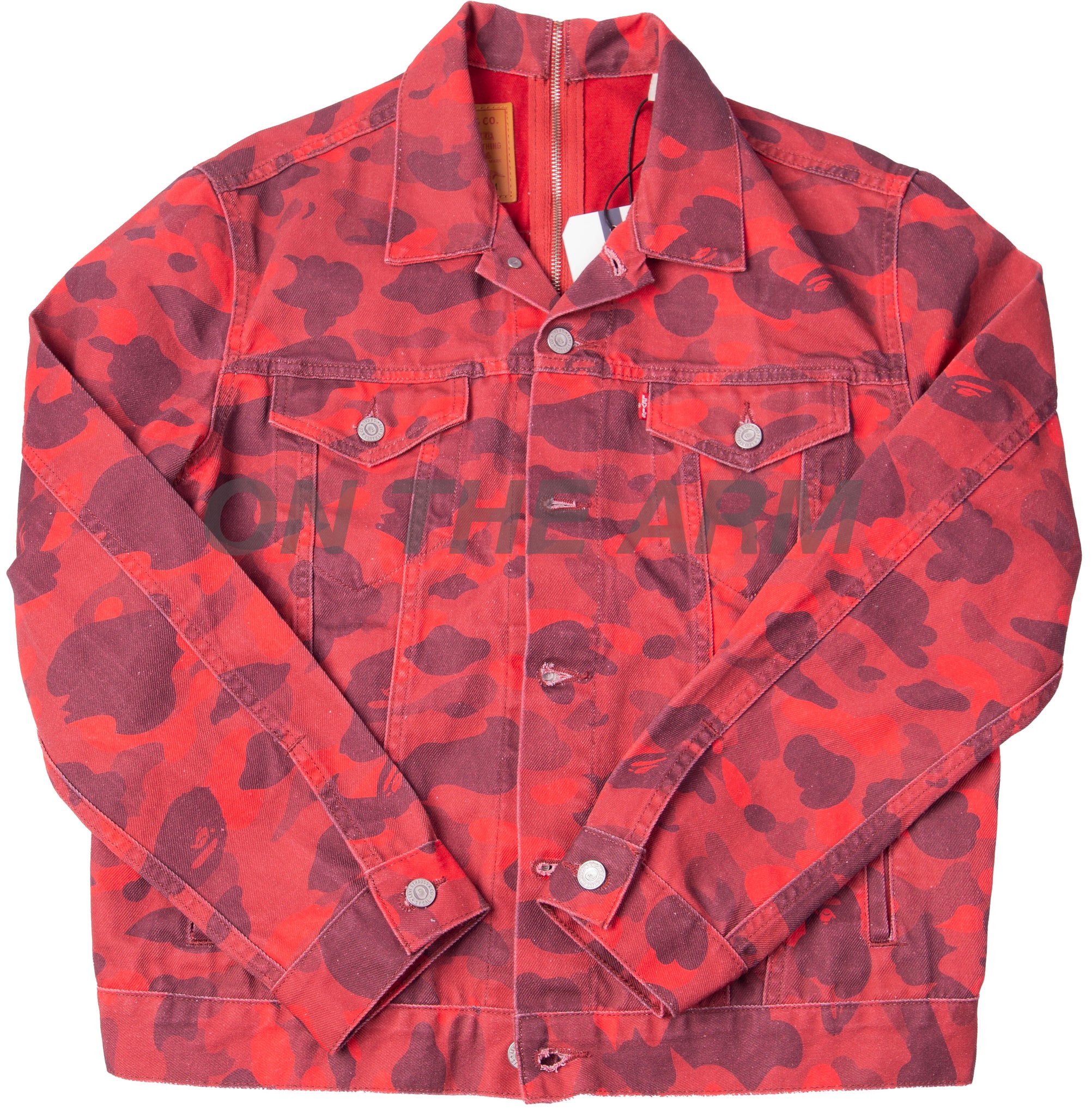 Bape Red Levi's Color Camo Trucker Jacket (Europe Exclusive) – On The Arm