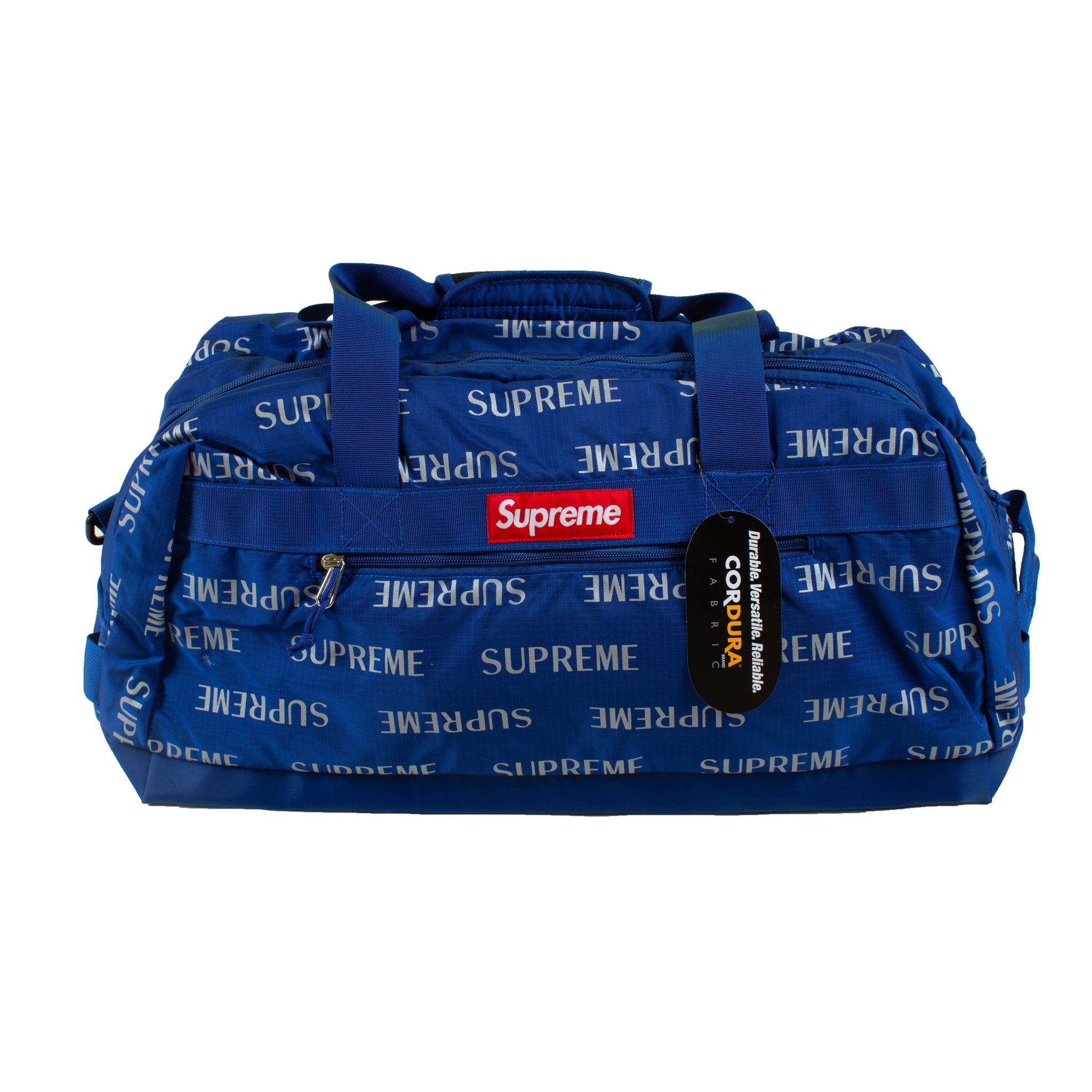Supreme Blue Repeat Duffle Bag – On The Arm