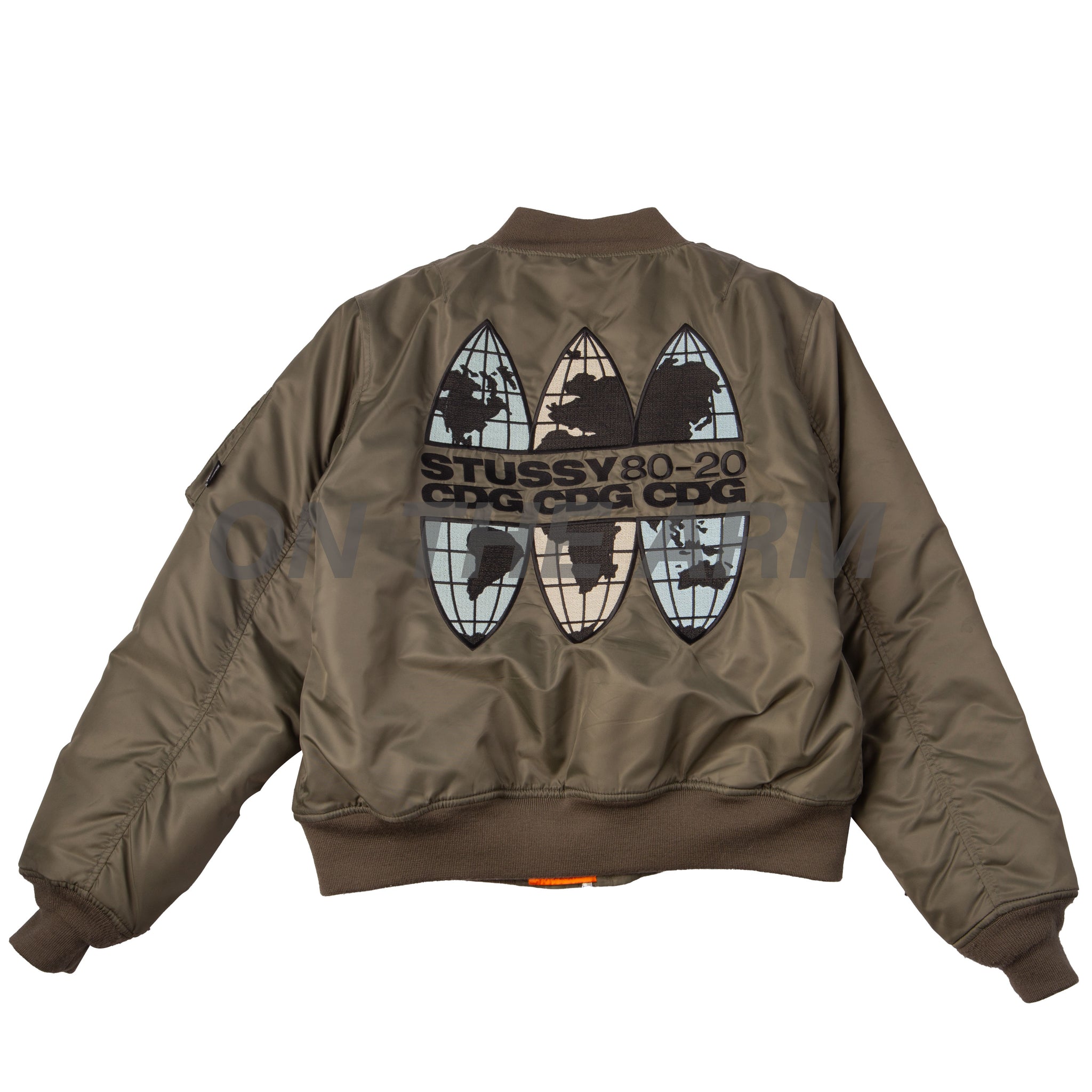 Stussy Olive CDG MA-1 Jacket – On The Arm